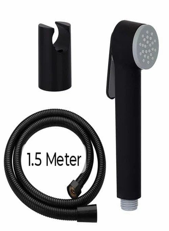 Imaashi Black Premium ABS Riva Health Faucet Set with 1.5 Meter Stainless Steel Hose Pipe and Wall Hook Health Faucet (Wall Mount Installation Type) - Image 3