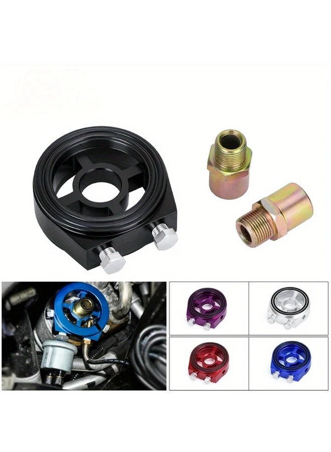 Oil Cooler Adapter And Sandwich Plate For Oil Filter M20x1.5 3/4-16 Silvery - Image 1