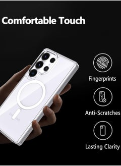 BORTONY Samsung Galaxy S25 Ultra Case Cover Clear MagSafe Support Wireless Charging with 2-Pack Samsung Galaxy S25 Ultra Screen Protector 9H Hardness Support Fingerprint Unlock Samsung Galaxy S25 Ultra  - Image 5