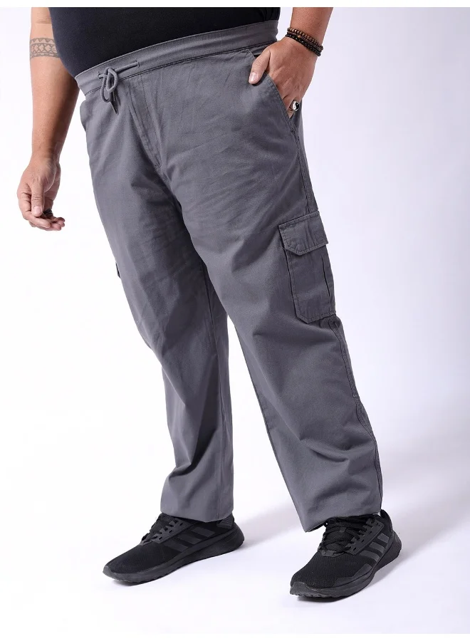 HARDSODA  Hardsoda Ash Grey Men Plus Fit Casual Solid Regular Cargo for Men | Best Price UAE