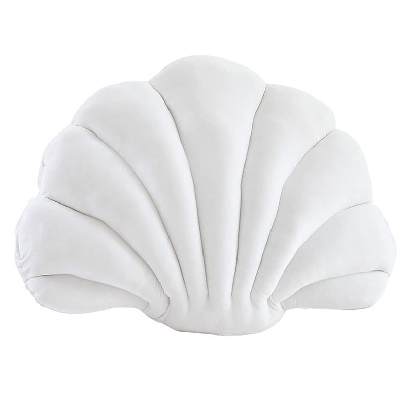 Patty Both Seashell Decorative Pillow Velvet Seashell Throw Pillow Sea Shell Shaped Throw Pillow Decorative Pillows for Bed Couch Home Office Decor White Small128 10in 03kg - Image 2