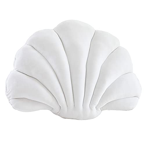 Patty Both Seashell Decorative Pillow Velvet Seashell Throw Pillow Sea Shell Shaped Throw Pillow Decorative Pillows for Bed Couch Home Office Decor White Small128 10in 03kg - Image 1