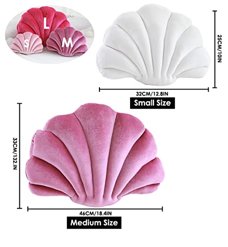 Patty Both Seashell Decorative Pillow Velvet Seashell Throw Pillow Sea Shell Shaped Throw Pillow Decorative Pillows for Bed Couch Home Office Decor White Small128 10in 03kg - Image 3