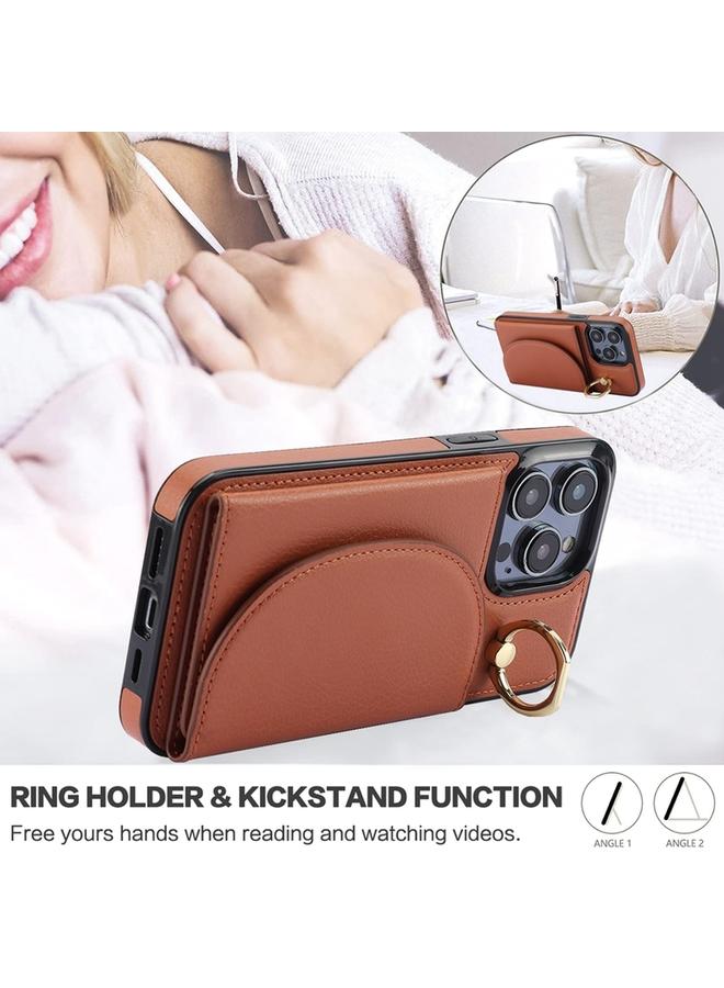 Zaboon Case For iPhone 11 Pro YM007 Ring Holder Card Bag Skin Feel Phone Case - Image 5