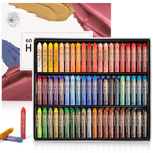 Paul Rubens Oil Pastel 60 Vibrant Colors Soft Oil Pastel Set Creamy texture Easy to Blend Oil Pastels professional Bullet Heads Oil Pastels for Artists Painting Drawing Beginners - Image 1
