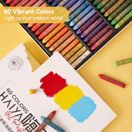 Paul Rubens Oil Pastel 60 Vibrant Colors Soft Oil Pastel Set Creamy texture Easy to Blend Oil Pastels professional Bullet Heads Oil Pastels for Artists Painting Drawing Beginners - Image 3