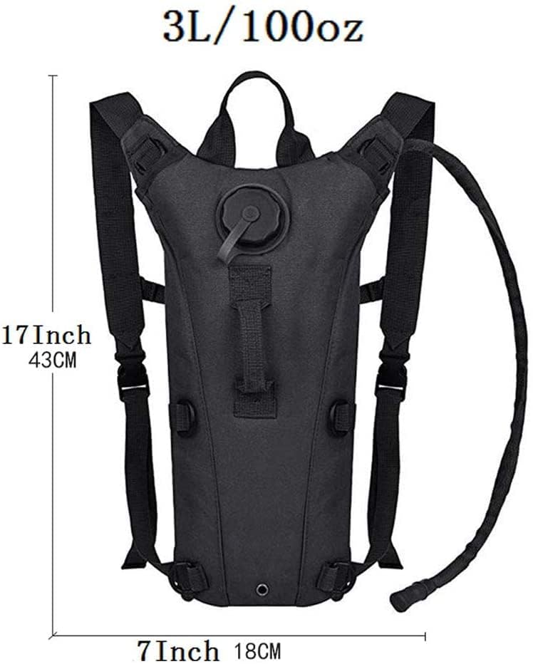TrekEaze Tactical Hydration Pack Backpack – 3L Leakproof Water Bladder Backpack with Hands-Free Hose & Bite Valve – Lightweight, Durable Military Water Carrier for Running, Cycling (Black, 3 L) - Image 5