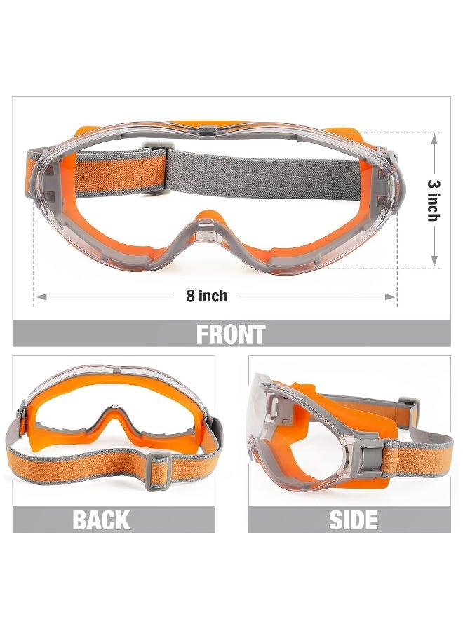 Safety Goggles for Men and Women, Anti Fog Scratch Resistant Clear Lens, Fit over Glasses, Industrial Grade Safety Glasses for Labs, Home, Work, Woodworking - Image 3
