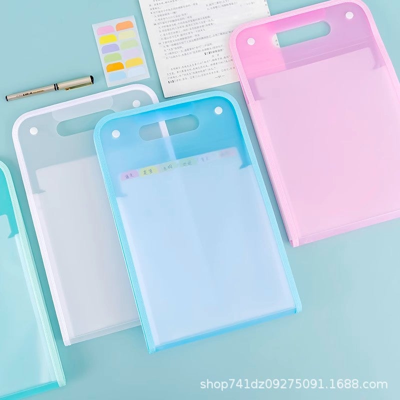 File Bag Clip Organ Bag Test Paper Storage Bag Subject A4 Satchel Large Capacity Paper Classification Student Sorting Classification - Image 5