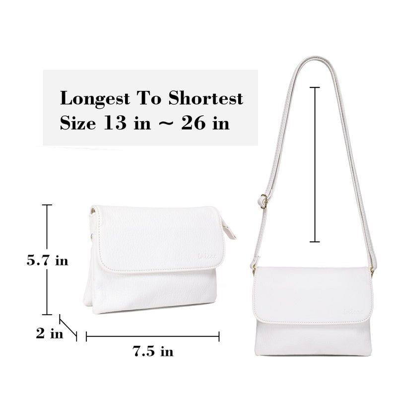 MINICAT RFID Blocking Small Crossbody Bags for Women Vegan Leather Mini Travel Purses Cell Phone Purse Cross Body Bag (White Small) - Image 3