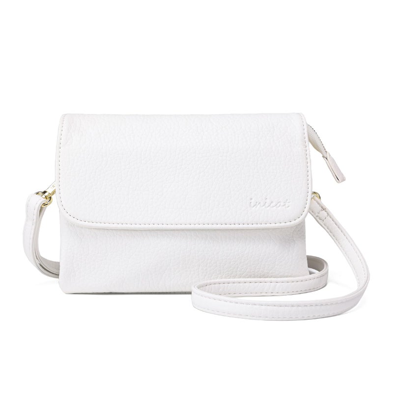MINICAT RFID Blocking Small Crossbody Bags for Women Vegan Leather Mini Travel Purses Cell Phone Purse Cross Body Bag (White Small) - Image 1