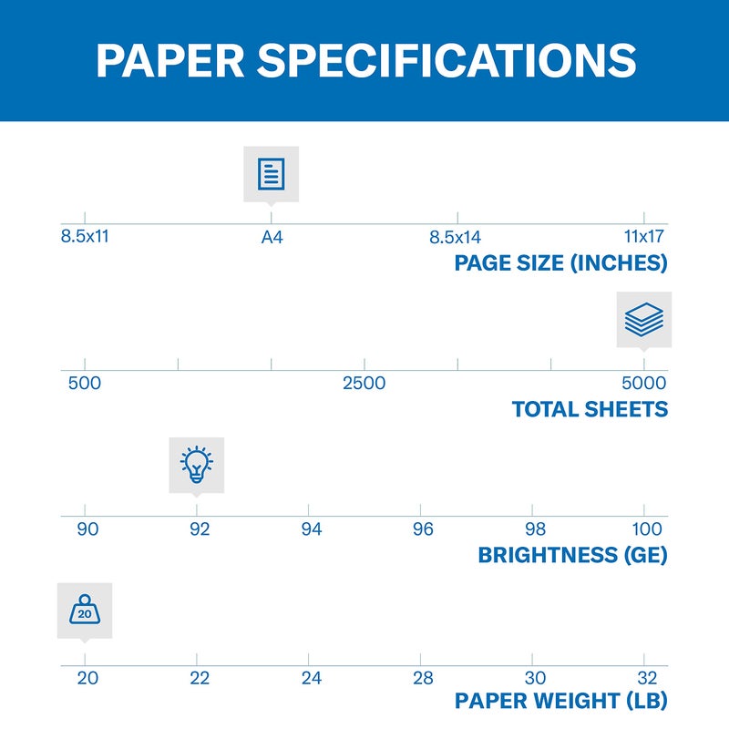 Hammermill A4 Paper, 20 lb Copy Paper (210mm x 297mm) - 1 Ream (500 Sheets) - 92 Bright, Made in the USA, 105500R, White - Image 2