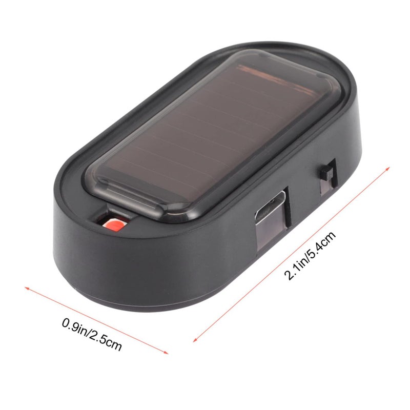 2 قطعة مصباح تحذير أمان وامض يعمل بالطاقة الشمسية، قابل للشحن عبر USB، للزينة في السيارة والداخلية والخارجية. - Image 3