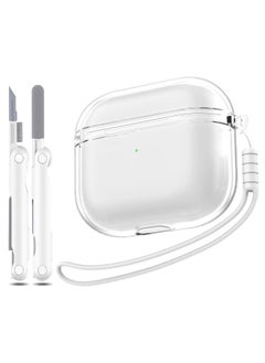 Airpods pro2 Generation Case Cover, Military Grade Soft Transparent TPU Shockproof Protective Case with Cleaning Pen for Apple Airpods pro2  Charging Case （Clear White）