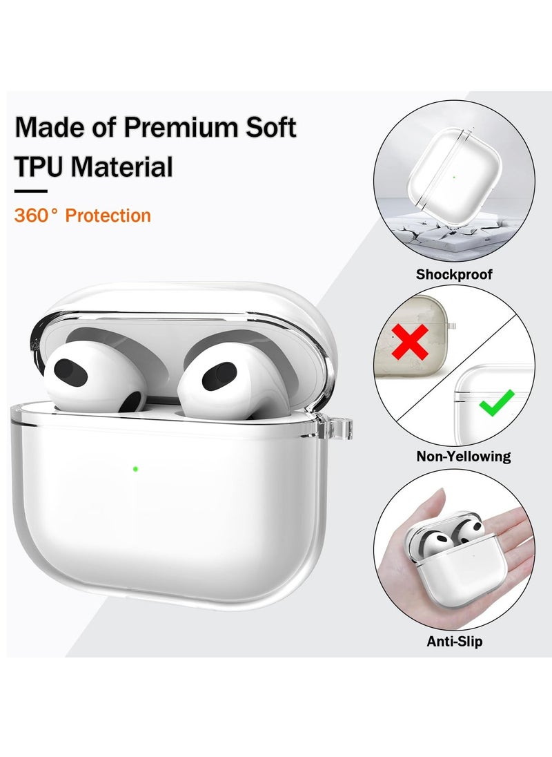 Hihonor - Airpods pro2 Generation Case Cover, Military Grade Soft Transparent TPU Shockproof Protective Case with Cleaning Pen for Apple Airpods pro2  Charging Case （Clear White） - Image 1