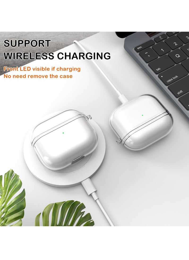 Hihonor - Airpods pro2 Generation Case Cover, Military Grade Soft Transparent TPU Shockproof Protective Case with Cleaning Pen for Apple Airpods pro2  Charging Case （Clear White） - Image 1