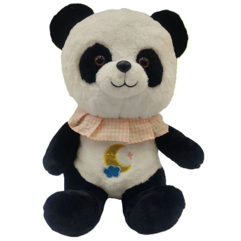 Panda Plush Doll Wearing a Beige Collar S Size - S