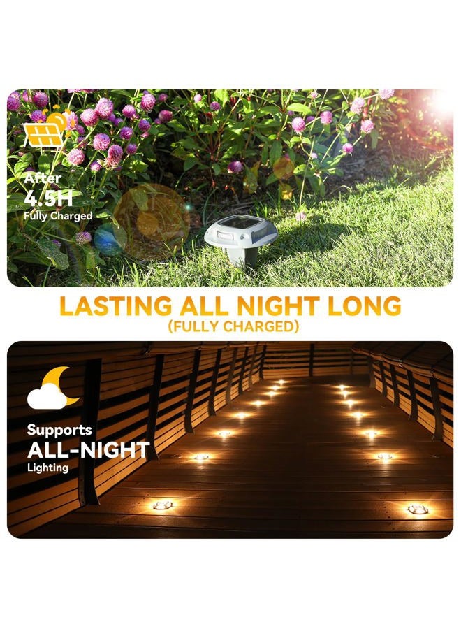 AGPtek Solar Driveway Lights 12 Pack, 2 Colors in 1 Outdoor Solar Deck Dock Marine Waterproof LED Driveway Marker Security Lights for Outside Pathway,Boat Dock,Step,Walkway,Path,Garden (Warm & White) - Image 5