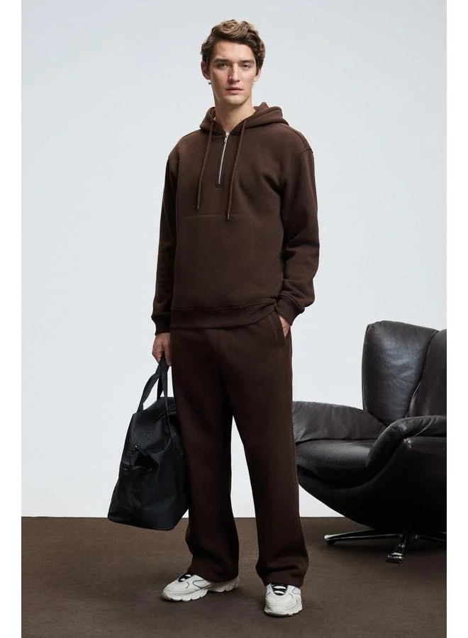 GRIMELANGE BENSON Men's Corded Elastic Waist Relaxed Fit Brown Sweatpants.