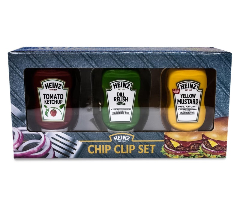 Toynk Heinz Bottle Chip Clips Picnic Pack, Set of 3 | Includes Ketchup, Mustard, Relish | Useful As Home Kitchen Decorations, Plastic Bag Clamps for Food Storage with Air Tight Seal Grip | Cute Foodie Gifts - Image 2