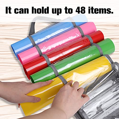 AROUY Vinyl Storage Organizer - Vinyl Roll Holder Wall Mount/Over The Door, Craft Vinyl Storage Rack, Hanging Organizer Storage with 48 Roll Compartments (48 - Gray) - Image 4