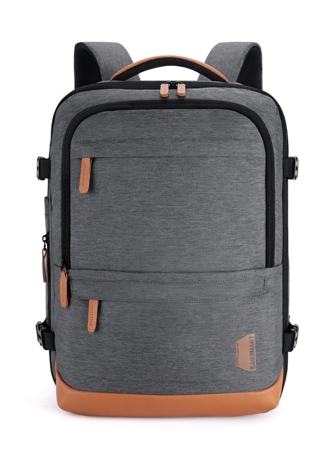 BAGSMART Grey Falco 40L Expandable Airline Approved Carry On Travel Backpack
