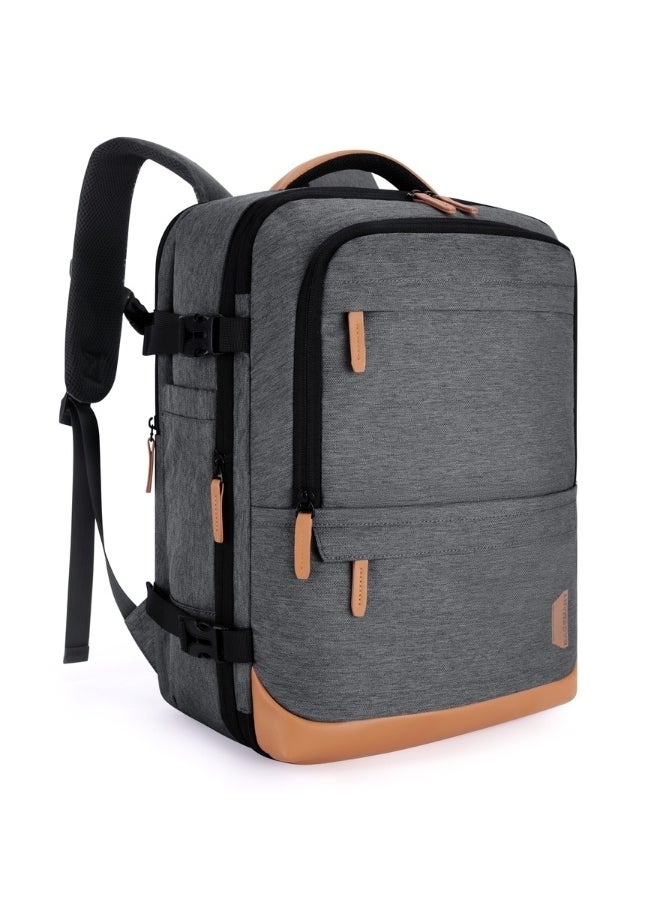 BAGSMART Grey Falco 40L Expandable Airline Approved Carry On Travel Backpack