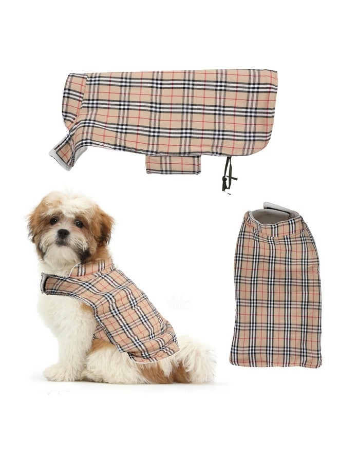 سايج سكوير معطف الكلب الملون الشتوي - حماية من جميع الأحوال الجوية، مقاوم للرياح، بطانة من الصوف المريحة، أشرطة قابلة للتعديل، تصميم متين، أنيق، مريح، سترة (كريمي وأبيض، صغير) - Image 1