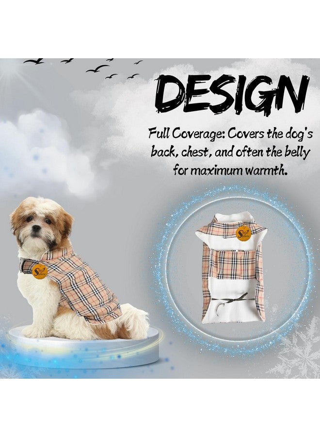 سايج سكوير معطف الكلب الملون الشتوي - حماية من جميع الأحوال الجوية، مقاوم للرياح، بطانة من الصوف المريحة، أشرطة قابلة للتعديل، تصميم متين، أنيق، مريح، سترة (كريمي وأبيض، صغير) - Image 5