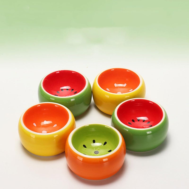 Ceramic Non Tip Hamster Food Bowl Small Animal Cage Dish Random Style - Image 4