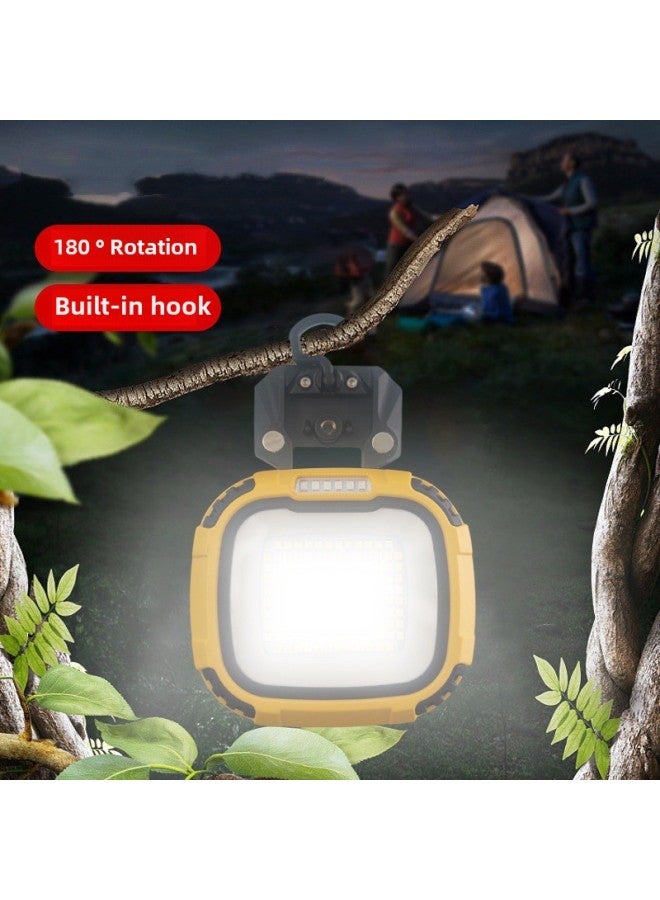 Multi-gear Cob Adjustable Work Lamp Multi-functional Magnetic Flashlight With Four Light Sources Outdoor Large-Color:W895-2 Blue (built-in Battery Model)  - Image 4