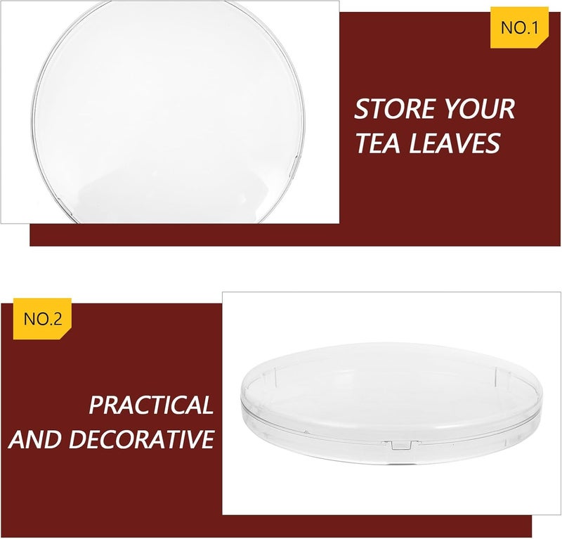 VOSAREA Tea Storage Box with Dustproof Display Rack Home Pu-erh Tea Cake Holder for Kitchen - Image 3