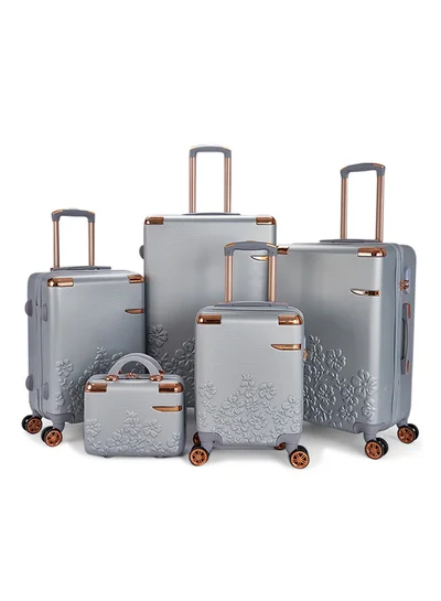 LIMRA Luggage set 5 pieces travel Bags with a distinctive design from limra silver