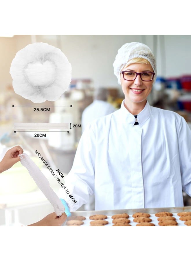 Wecolor 100 Pack 21" Disposable Nonwoven Bouffant Caps Hair Net for Hospital Salon Spa Catering and Dust-Free Workspace (White) - Image 2