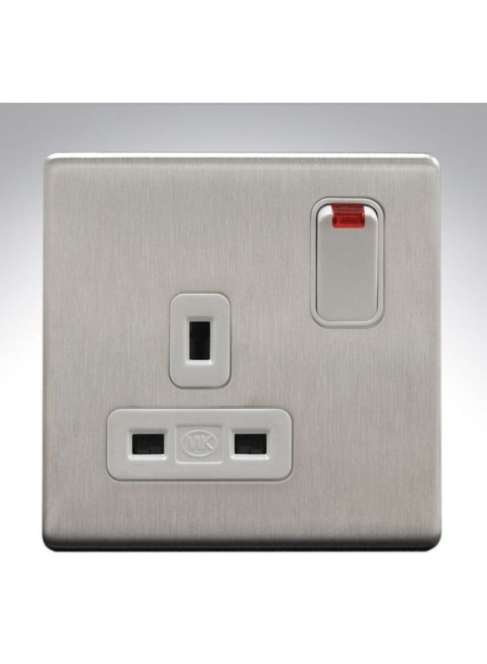ام كي فيش مفرد مقبس مفرد MK Aspect مع نيون من الفولاذ المقاوم للصدأ  MK K24657BSSW  مع ليد - Image 2