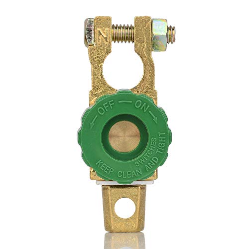 Jtron 400A Top Post Battery Master Disconnect Switch, Power Master Quick Disconnect Cut Off Isolator Switch for Car Boat Truck RV (Plated Copper) - Image 3