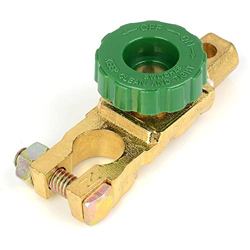 Jtron 400A Top Post Battery Master Disconnect Switch, Power Master Quick Disconnect Cut Off Isolator Switch for Car Boat Truck RV (Plated Copper) - Image 1