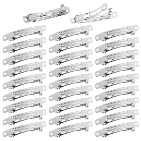 Framendino 100 Pack French Barrette and Alligator Hair Clips  Blank Iron Rectangle Clips for DIY Bow Craft