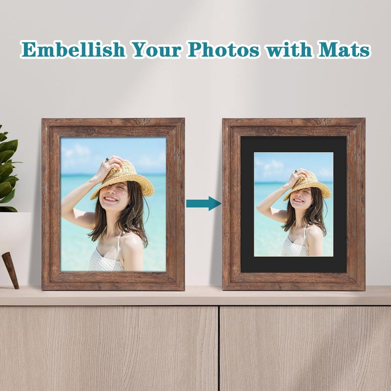ZBEIVAN 11x14 Black Picture Mats with Core Bevel Cut Frame Mattes for 8.5x11 Pictures - Pack of 5 - Image 5