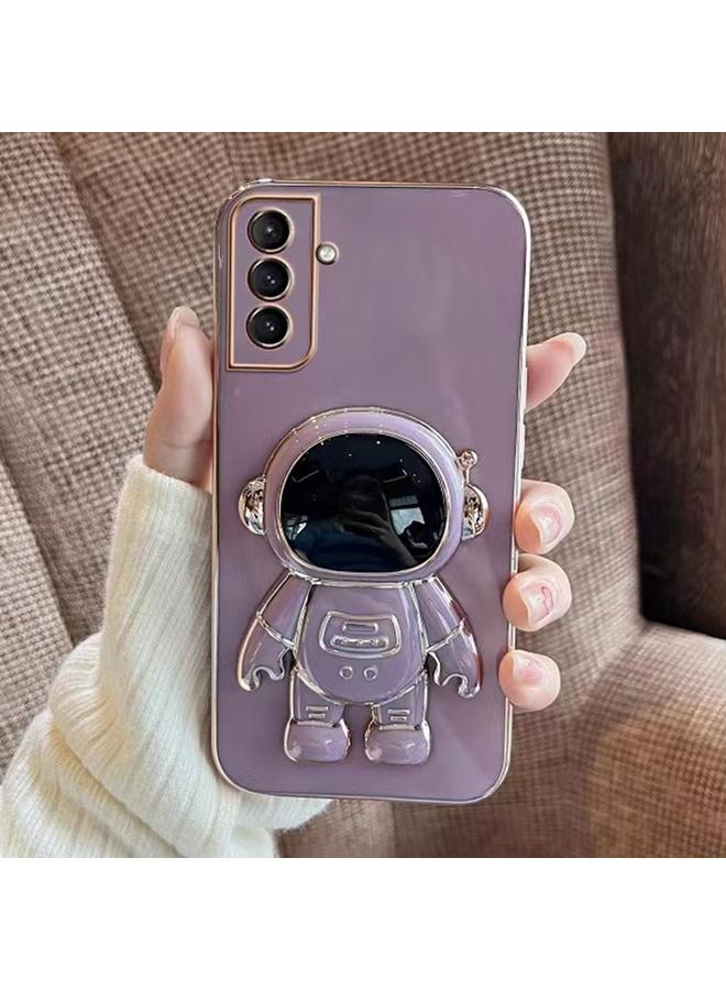 S-TOP Case For Samsung Galaxy S23 FE 5G Electroplating Astronaut Holder Phone Case - Image 1