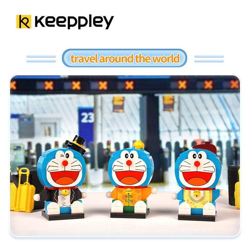 Keeppley Doraemon Building Blocks Blue Fat Doll Christmas Square-Headed Cat Gift For Boys And Girls A0115 - Image 5