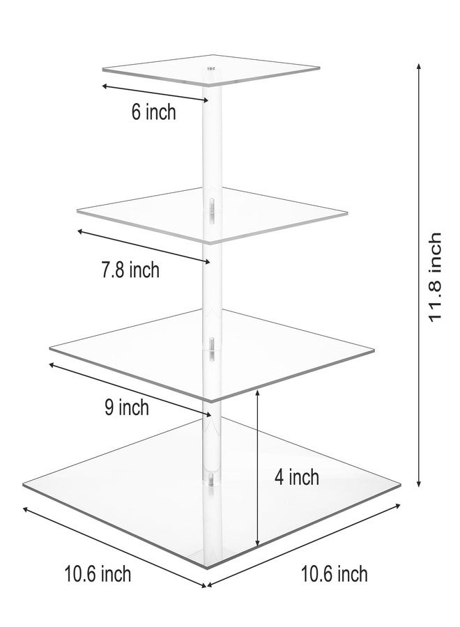 Limbeuuu 2 Pack 4 Tier Acrylic Cupcake Stand for 50 Cupcakes, Large Square Cupcake Tower, Dessert Cup Cake Tier Stand Holder, Clear Tiered Display Tree for Birthday, Wedding, Party DéCor - Image 2