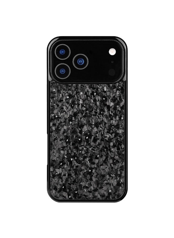 SOLARAE iPhone 17 Pro Max Case Carbon Fiber Black with Silver Crystal Shimmer – Shockproof Slim Fit Protective Cover, Anti-Scratch, Stylish Glossy Finish - Image 1