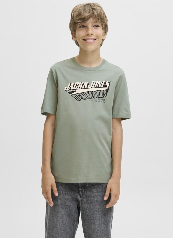 Jack & Jones Junior Kids 2 Pack Log Crew Neck T-Shirt - Image 1