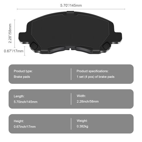 HYFTJYZ Front Ceramic Brake Pads w/Hardware Kit for 2013-2015 Mercedes Benz GLK250 - [2010-2015 GLK350] (HZ866) - Image 4