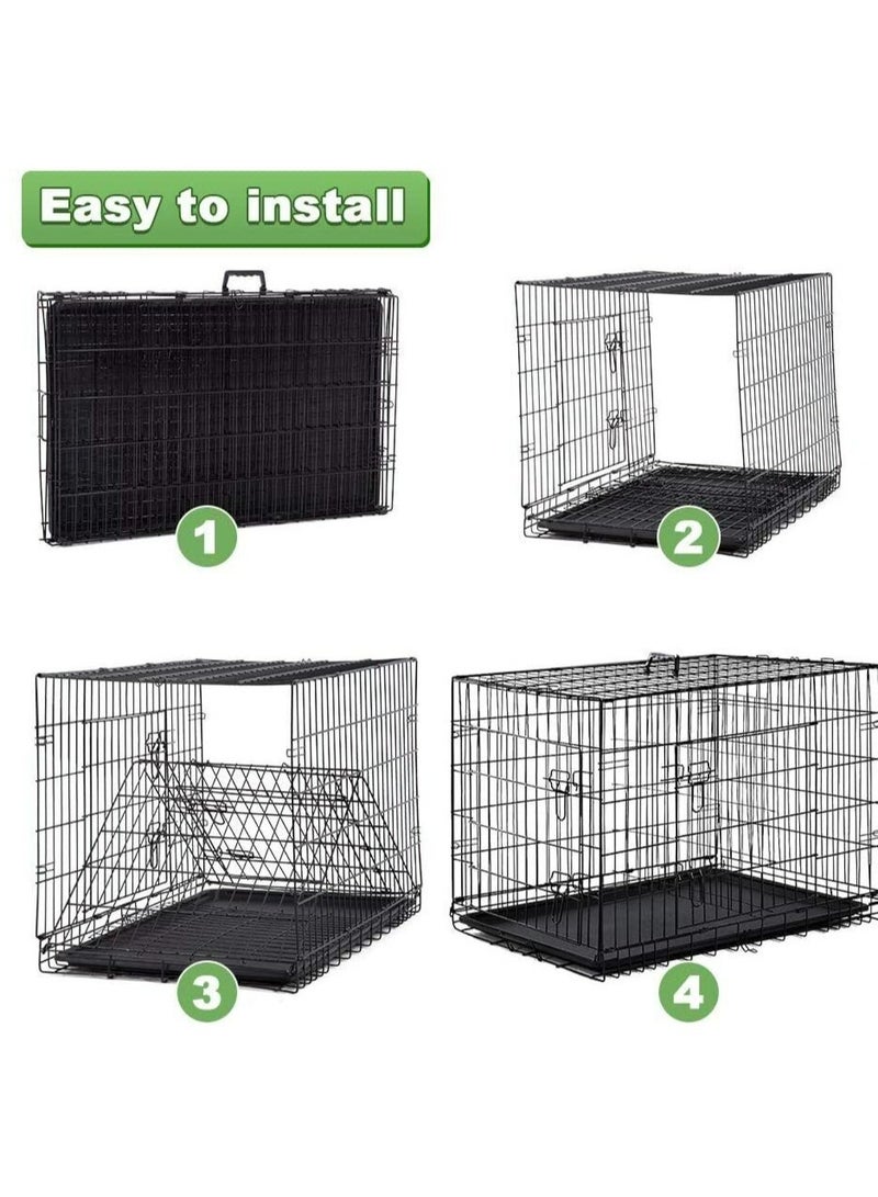 HUMJO Foldable Pet Cage with Removable Tray for Puppies Dogs Cats Rabbits or Other Small Pet for Pet Transport - Image 4