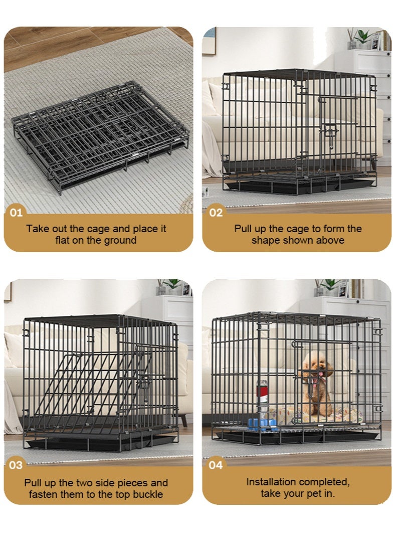 HUMJO Foldable Pet Cage with Removable Tray for Puppies Dogs Cats Rabbits or Other Small Pet for Pet Transport - Image 2