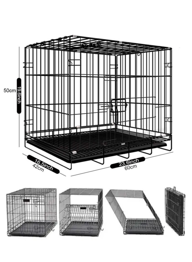HUMJO Foldable Pet Cage with Removable Tray for Puppies Dogs Cats Rabbits or Other Small Pet for Pet Transport - Image 5