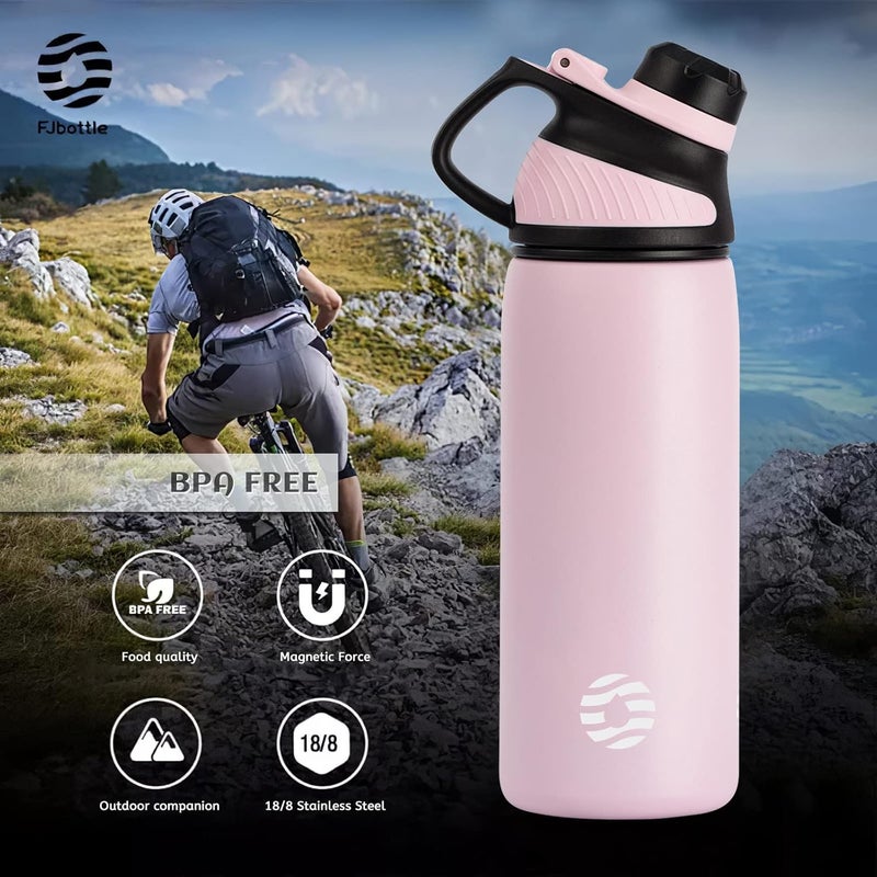 FjBottle Stainless Steel Water Bottle 600ml/800ml/1L/1.5L with Magnetic Lid, BPA Free Insulated Water Bottle, Sports Metal Water Bottle Hot&Cold Drinks Vacuum Flask Leak-Proof for Gym, Work, Travel - Image 5
