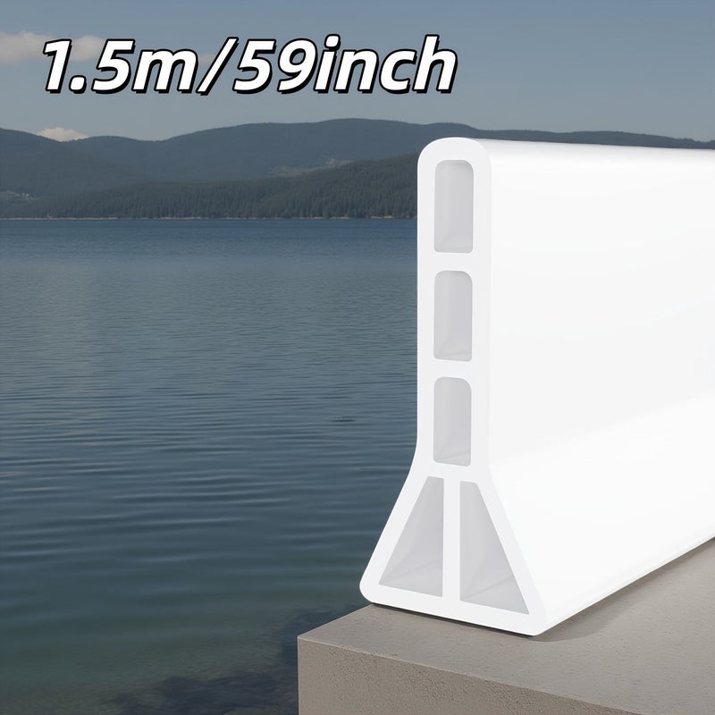 حاجز ماء عتبة دش عالية 59 بوصة قابل للطي، مانع تسرب الماء، حافظ الماء، جهاز حماية الدش لفصل الجاف والرطب في الحمامات والمطابخ - Image 1